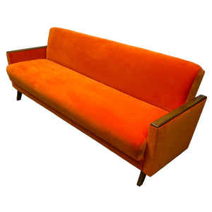 Orange Velvet Sofabed