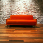 Load image into Gallery viewer, Room Set Czech Sofa Bed Orange Velvet Midcentury
