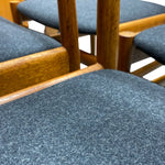 Load image into Gallery viewer, Grey Wool Danish Dining Chairs Henning Kjaernulf
