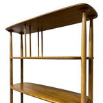 Load image into Gallery viewer, Wooden bookshelf with curved design on a white background
