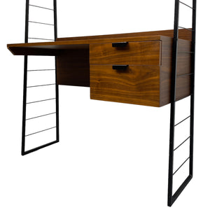 Walnut Style Contemporary Desk Shelving Ladderax Style