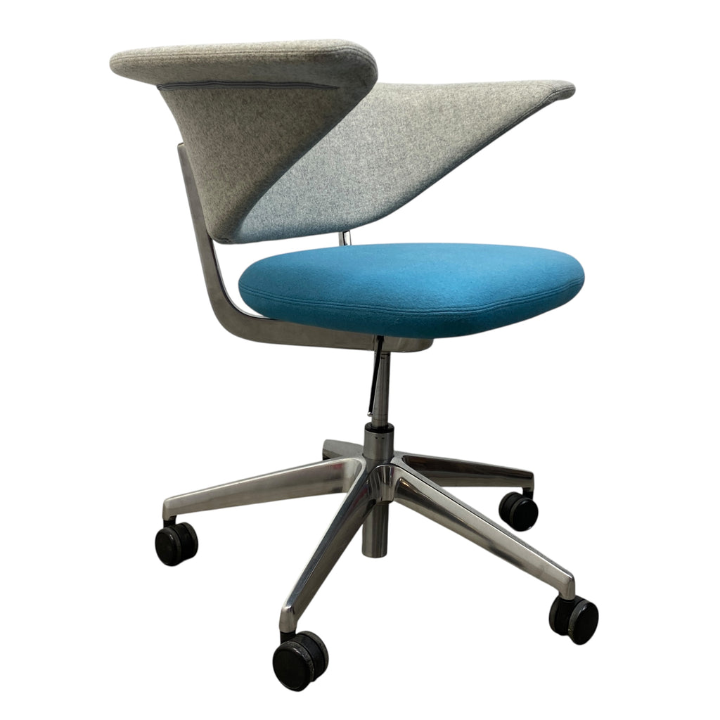 Allermuir Desk Chair Castors Swivel Grey Blue