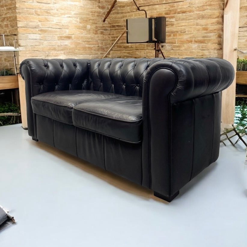Loft Apartment Vintage Chesterfield Black Leather