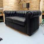 Load image into Gallery viewer, Loft Apartment Vintage Chesterfield Black Leather
