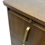 Load image into Gallery viewer, lock and brass handles on a filing cabinet art deco
