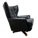 Load image into Gallery viewer, Black leather armchair on a white background
