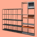 Load image into Gallery viewer, Room Dividers Freestanding Units Shelving Brushed Steel
