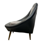 Load image into Gallery viewer, Modern black chair with a white background
