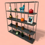 Load image into Gallery viewer, Room Divider Shelving Brushed Steel
