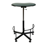 Load image into Gallery viewer, Adjustable height stool with green seat on a white background
