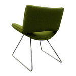 Load image into Gallery viewer, Green chair with metal legs on a white background
