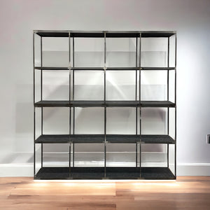 grey shelving system