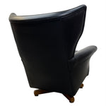Load image into Gallery viewer, Black leather armchair on a white background
