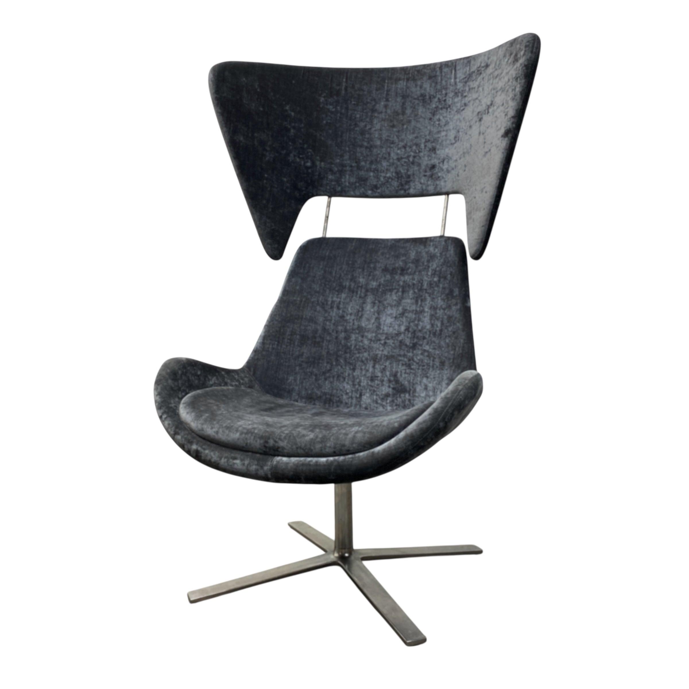 Orangebox ‘Avi’ Lounge Chair Grey Velvet