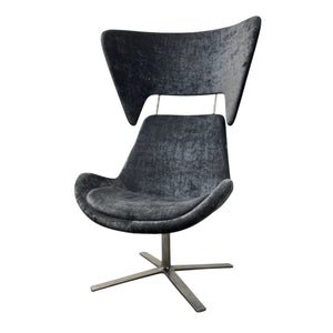 Orangebox ‘Avi’ Lounge Chair Grey Velvet