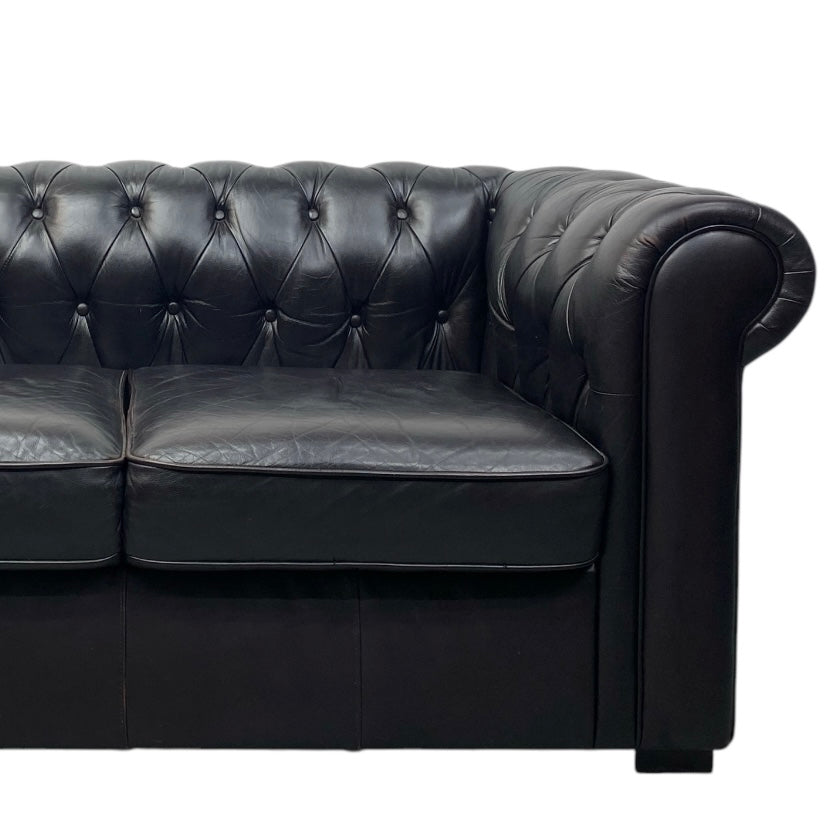 black leather sofa