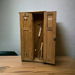Load image into Gallery viewer, Pitch Pine Vintage Cupboard School Games Storage
