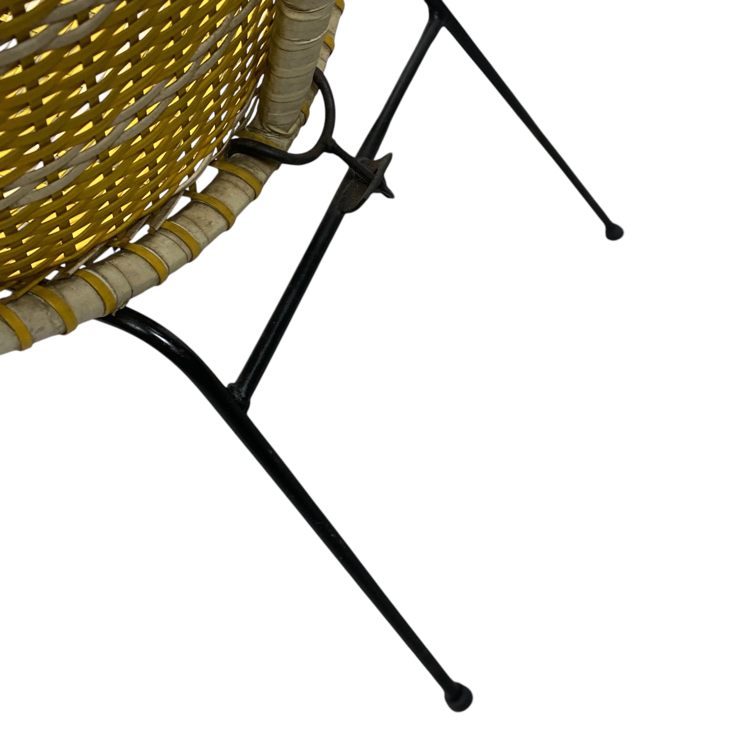 steel legs black Midcentury Atomic Satellite Chair Striped