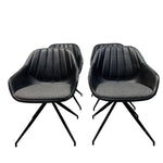 Load image into Gallery viewer, four dining chairs Black Vinyl
