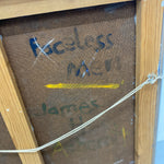 Load image into Gallery viewer, Wooden frame with text and a yellow line on a brown background
