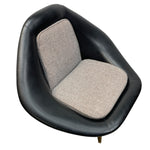 Load image into Gallery viewer, Modern chair with black frame and gray cushion on a white background
