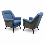 Load image into Gallery viewer, TWO MIDCENTURY CHAIRS IN TWO TONE BLUE
