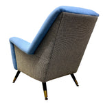 Load image into Gallery viewer, back of the midcentury chair in blue

