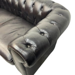 Load image into Gallery viewer, buttoned arms Vintage Chesterfield Black Leather
