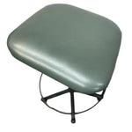 Load image into Gallery viewer, Green cushioned stool with metal base on a white background

