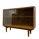 Load image into Gallery viewer, Wooden display cabinet with glass shelves on a white background
