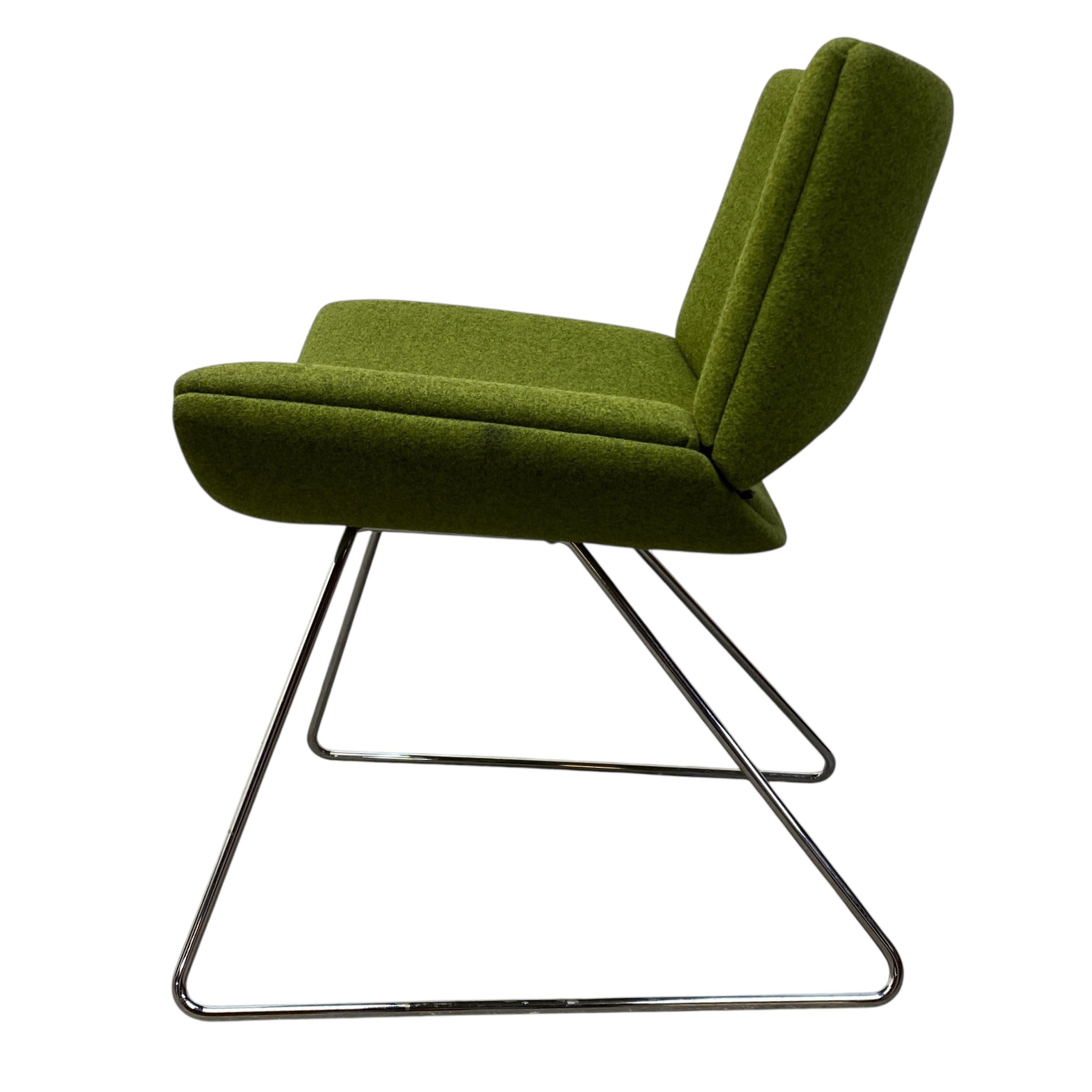 steel legs green wool office chair