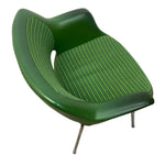 Load image into Gallery viewer, Modern green chair with a striped pattern on a white background
