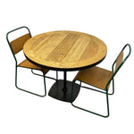 Load image into Gallery viewer, Round wooden table with two chairs on a white background
