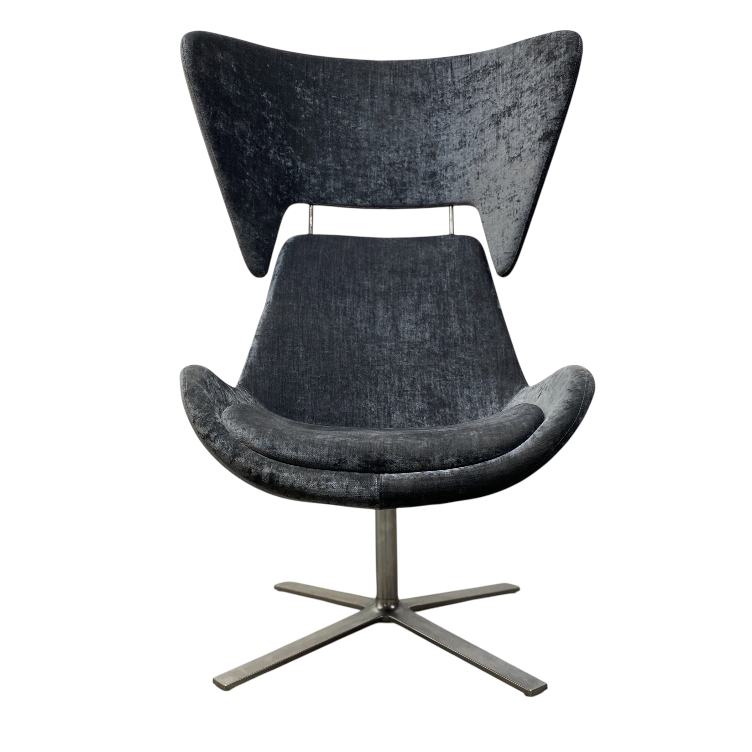 grey high backed chair