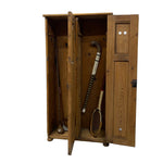 Load image into Gallery viewer, TWO CUPBOARDS Pitch Pine Vintage Cupboard School Games Storage
