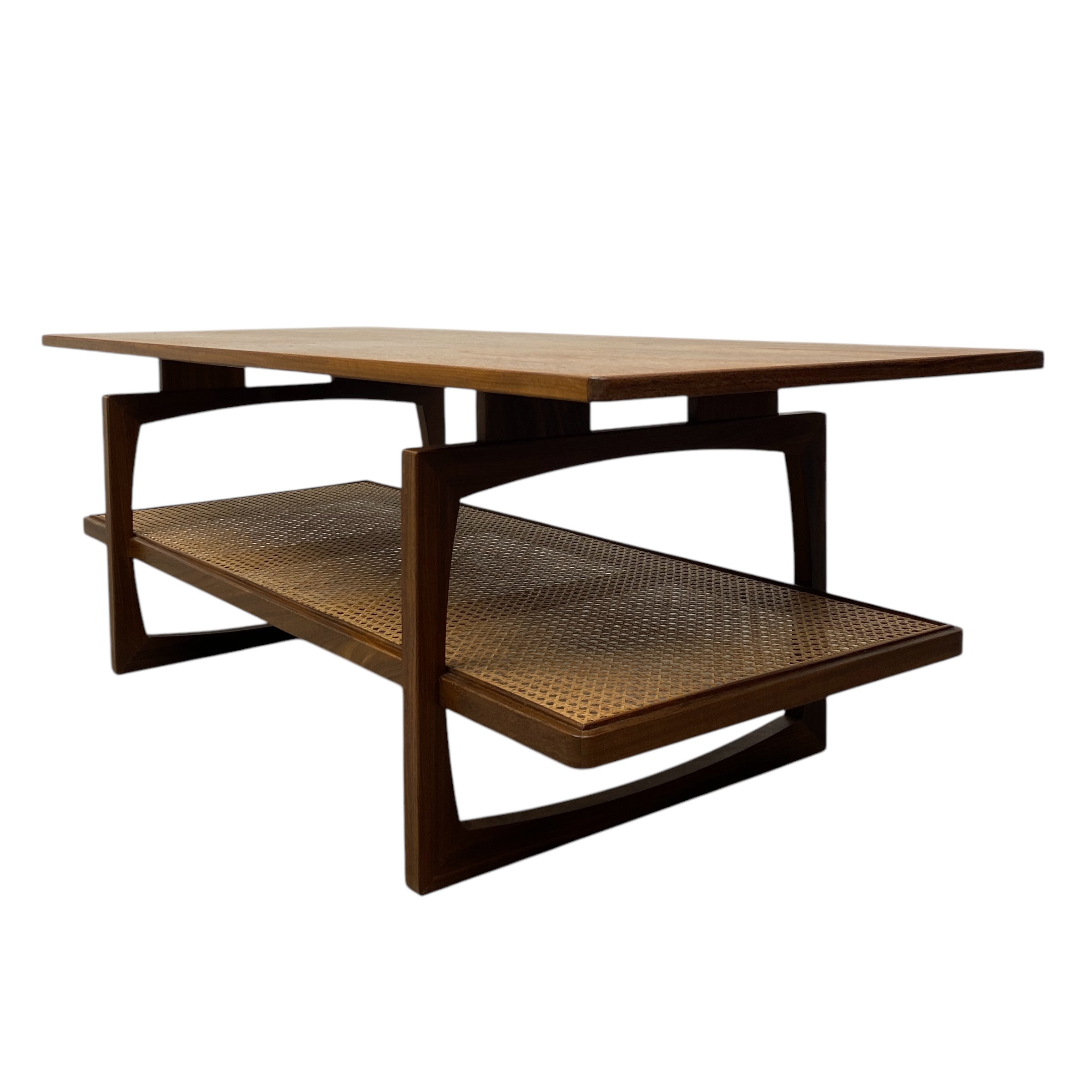 side on Teak & Cane Coffee Table G Plan Quadrille Midcentury