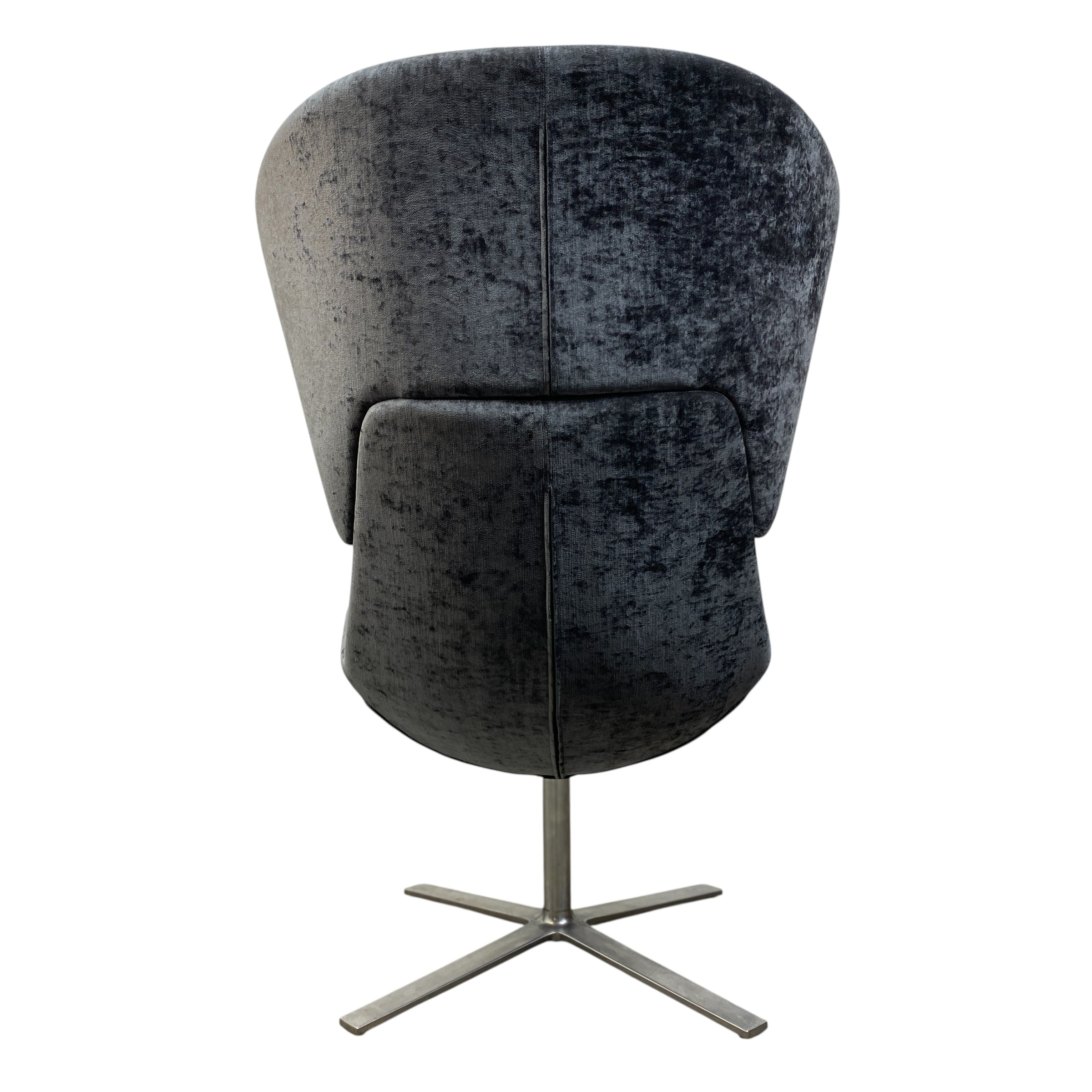 Gray swivel chair on a white background