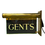 Load image into Gallery viewer, Brass 'GENTS' sign on a white background
