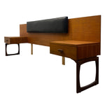 Load image into Gallery viewer, WOODEN HEADBOARD AND BEDSIDE TABLES

