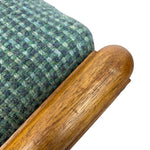Load image into Gallery viewer, Close-up of a wooden handle and green textured fabric
