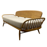 Load image into Gallery viewer, sofa with ladder sides and saddle back in wood
