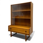 Load image into Gallery viewer, glass fronted display cabinet with one drawer
