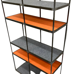 orange grey shelves