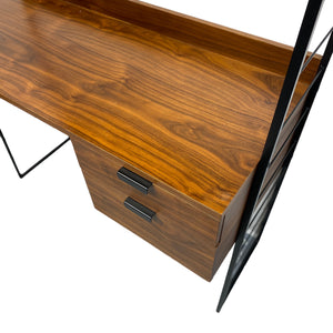 Walnut Contemporary Desk Shelving Ladderax Style