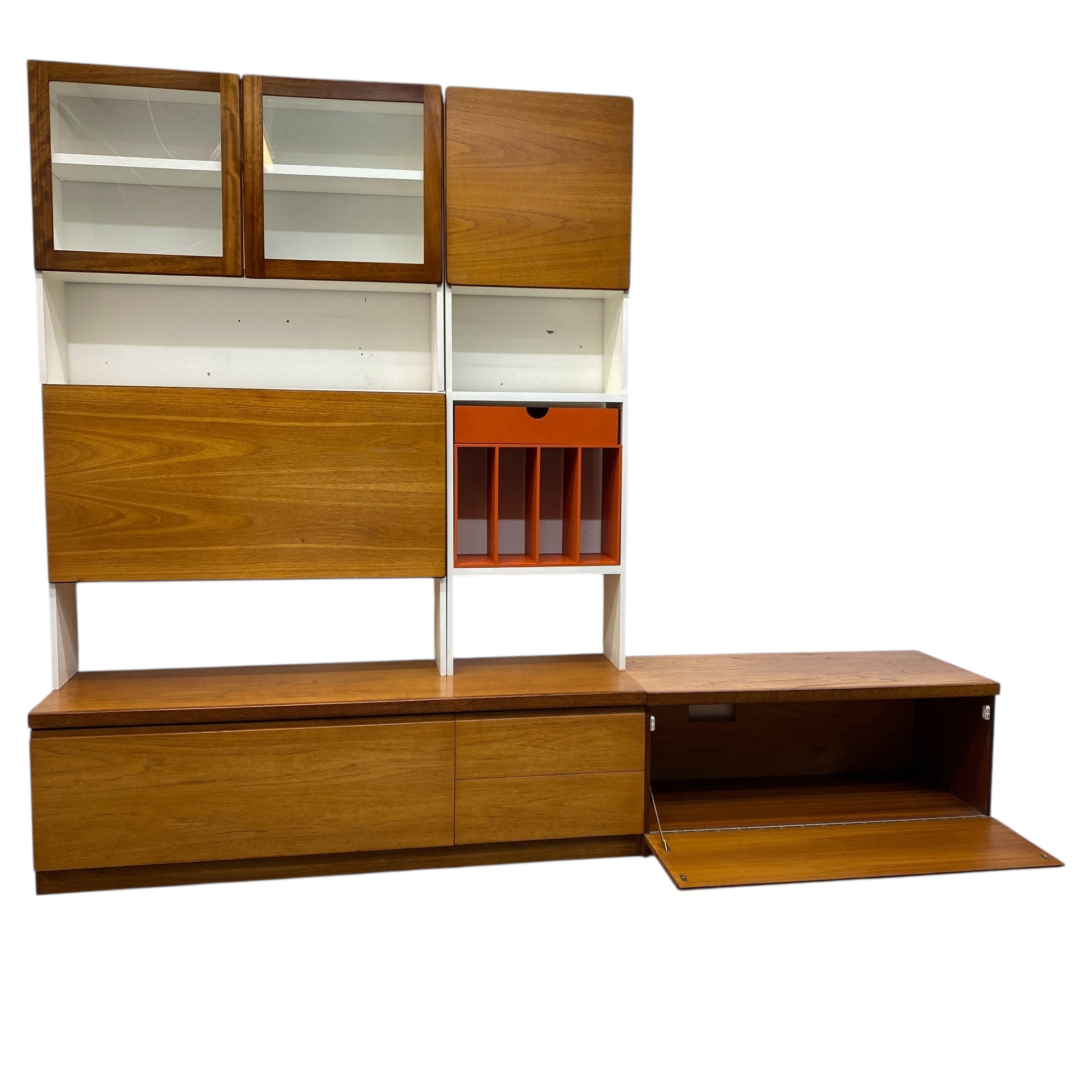 TEAK & MELAMINE WALL UNIT