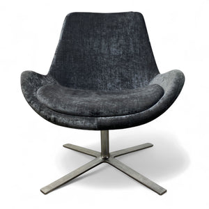 grey velvet swivel chair