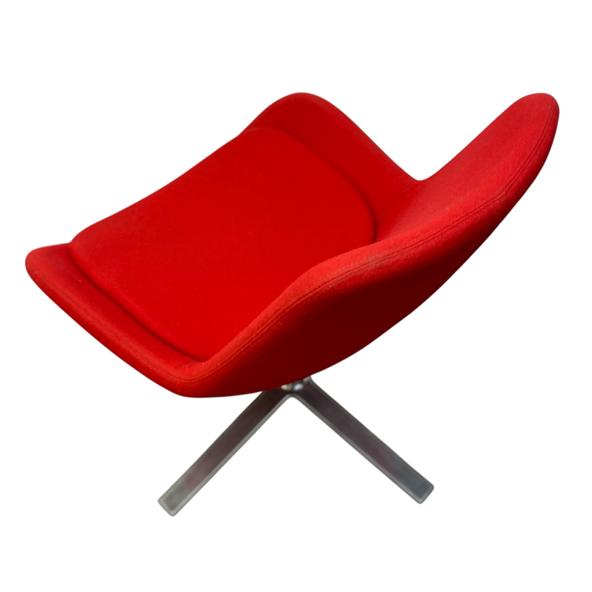 Red chair with a modern design on a white background