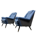 Load image into Gallery viewer, TWO BLUE LOUNGE CHAIRS WHITE BACKGROUND
