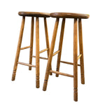 Load image into Gallery viewer, Two wooden bar stools on a white background

