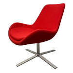 Load image into Gallery viewer, Red chair with a metal base on a white background
